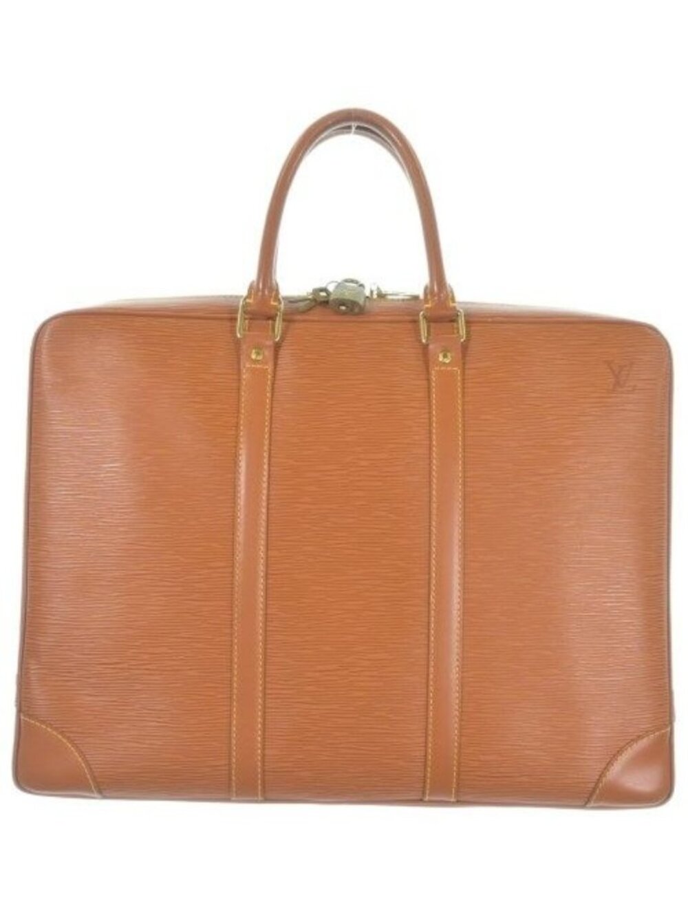 Louis Vuitton Epi Porte Documents Voyage Handbag Brown